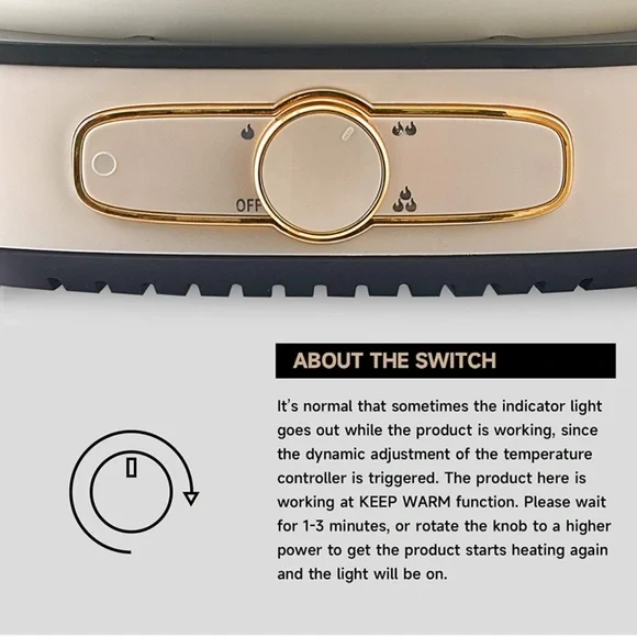 Dezin 4L Electric Non-Stick Cooking Hot Pot Party Family Meal Tempered Glass Lid - Picture 3 of 8